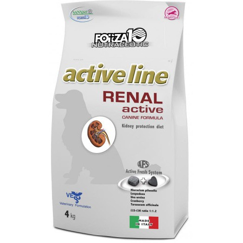 Forza10 Active Renal сухой корм для взрослых собак всех пород при острой и хронической почечной недостаточности, хронической сердечной недостаточности - 4 кг