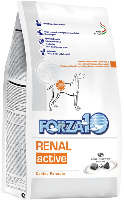 Forza10 Active Renal сухой корм для взрослых собак всех пород при острой и хронической почечной недостаточности, хронической сердечной недостаточности - 4 кг