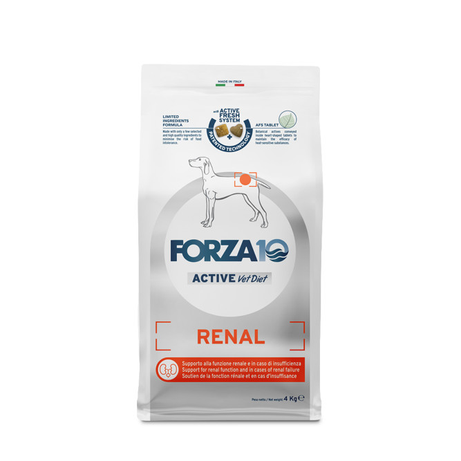 Forza10 Active Renal сухой корм для взрослых собак всех пород при острой и хронической почечной недостаточности, хронической сердечной недостаточности - 4 кг