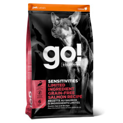 Go! SENSITIVITIES Limited Ingredient Grain Free Salmon Recipe DF 24/12 сухой корм для взрослых собак и щенков всех пород с чувствительным пищеварением, с лососем - 1,59 кг