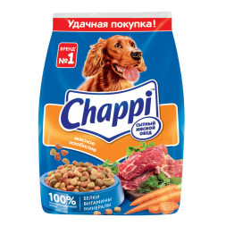 Chappi Сытный мясной обед cухой корм для собак Мясное изобилие - 600 г