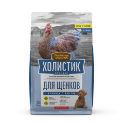 Деревенские лакомства Холистик Премьер сухой корм для щенков с курицей и рисом - 7 кг