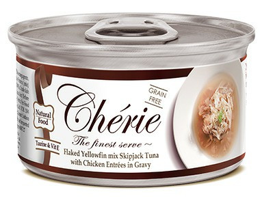 Pettric Cherie Flaked Yellowfin Mix влажный корм для кошек с тунцом и курицей в подливе - 80 г х 24 шт