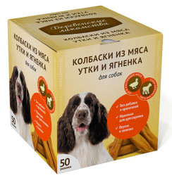 Деревенские лакомства мини-колбаски для собак из ягненка и утки - 8 г х 50 шт
