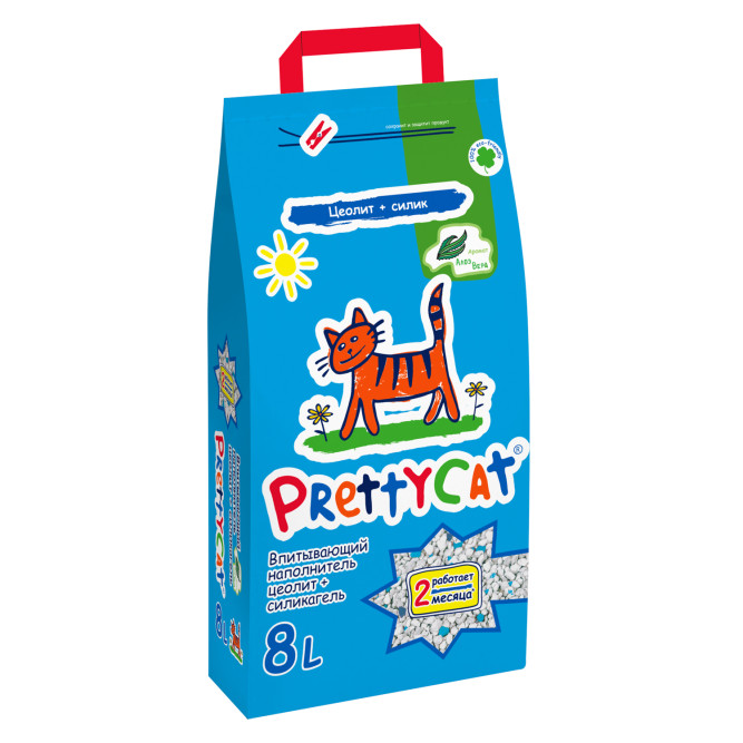 PrettyCat Naturel наполнитель впитывающий для кошачьих туалетов с алоэ - 8 л