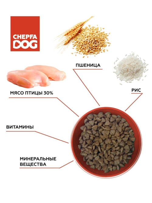 ZOOFOOD полнорационный сухой корм для взрослых собак средних и крупных пород с курицей - 1,1 кг