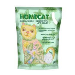 HOMECAT силикагелевый наполнитель для кошачьих туалетов с ароматом мяты - 3,8 л