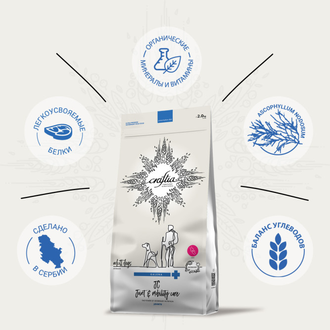 Craftia Galena Dog Joint &amp; Mobility Care сухой диетический корм для взрослых собак при заболевании суставов - 2 кг
