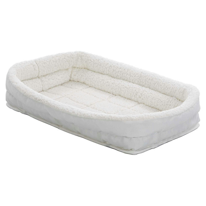 Лежанка MidWest Double Bolster для собак и кошек флисовая с двойным бортом 55х30 см, белая