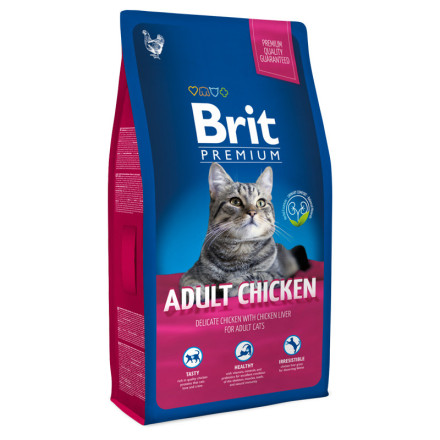Сухой корм Brit Premium Cat Adult Chicken для взрослых кошек - 8 кг