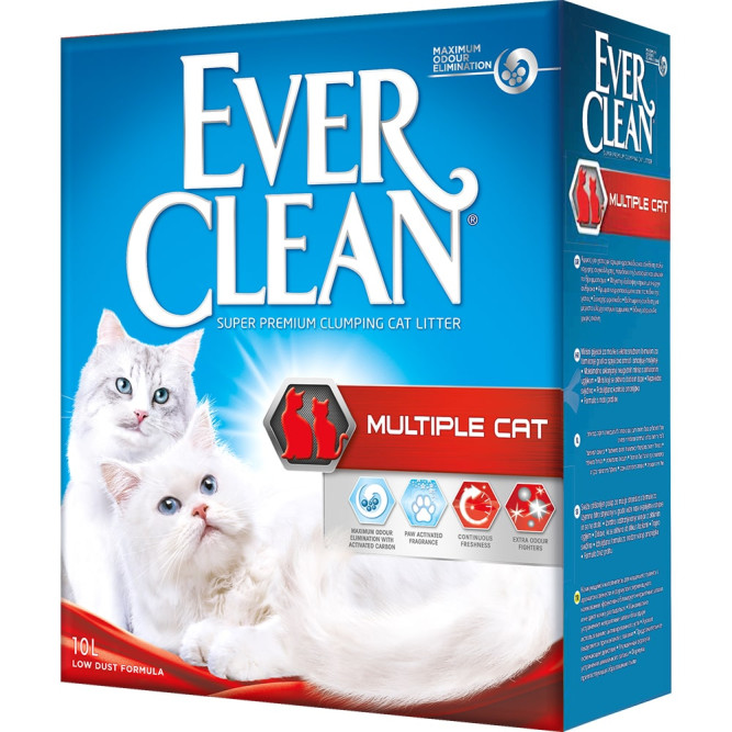 Ever Clean Multiple Cat наполнитель комкующийся для нескольких кошек в доме