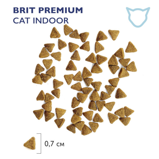 Брит Премиум Cat Indoor сухой корм для кошек домашнего содержания с курицей - 2 кг