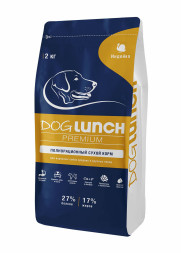 Dog Lunch Премиум сухой корм для собак средних и крупных пород с индейкой - 2 кг