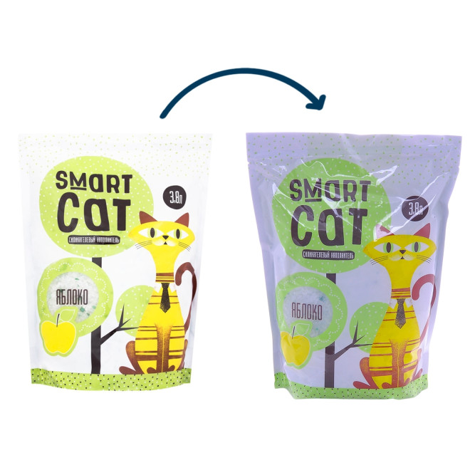 Smart Cat впитывающий силикагелевый наполнитель с ароматом яблока - 3,8 л (1,66 кг)