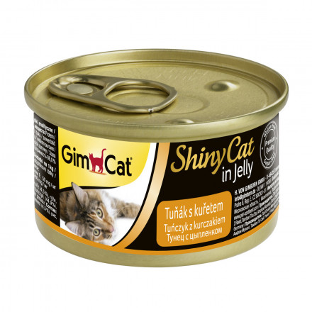 Gimborn GimCat ShinyCat влажный корм для кошек из тунца с цыпленком - 70 г х 24 шт