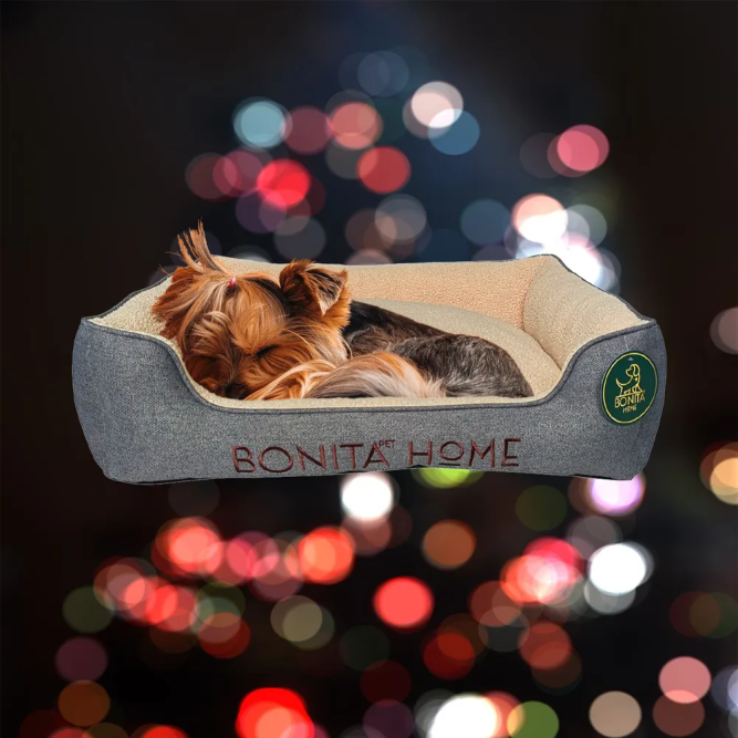 BONITAPET лежанка Альта для животных, серо-синяя, 70х60х19 см