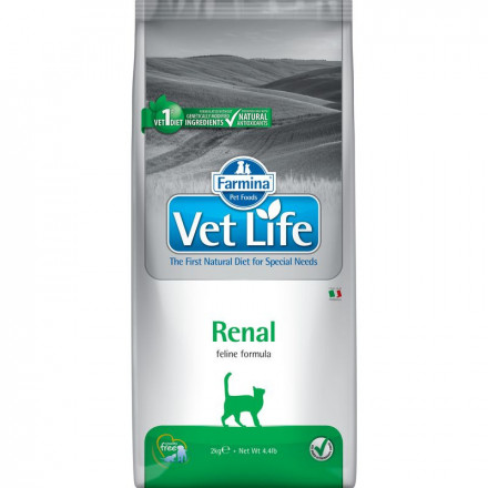 Farmina Vet Life Cat Renal сухой корм для взрослых кошек при заболеваниях почек - 2 кг