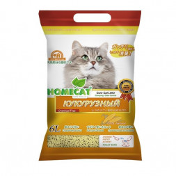 Наполнитель для кошачьего туалета Homecat Эколайн Кукурузный комкующийся - 6 л (2.8 кг)