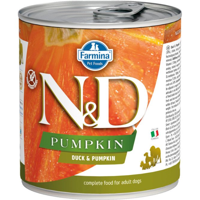 Farmina N&amp;D Pumpkin Dog влажный беззерновой корм для взрослых собак с тыквой и уткой - 285 г (6 шт в уп)