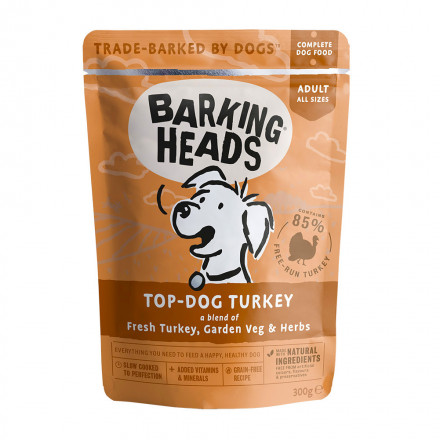 Влажный корм Barking Heads Top Dog Turkey для взрослых собак с индейкой - 300 г