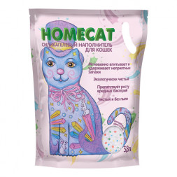 HOMECAT Волшебные кристаллы силикагелевый наполнитель для кошачьих туалетов - 3,8 л