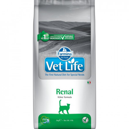 Farmina Vet Life Cat Renal сухой корм для взрослых кошек при заболеваниях почек - 5 кг