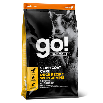 Go! SKIN + COAT CARE Duck Recipe With Grains 22/12 сухой корм для взрослых собак и щенков всех пород для кожи и шерсти, с уткой - 5,44 кг