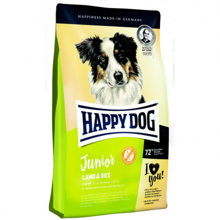 Happy Dog Junior Lamb &amp; Rice сухой корм для щенков от 7 до 18 месяцев с ягненком и рисом - 4 кг