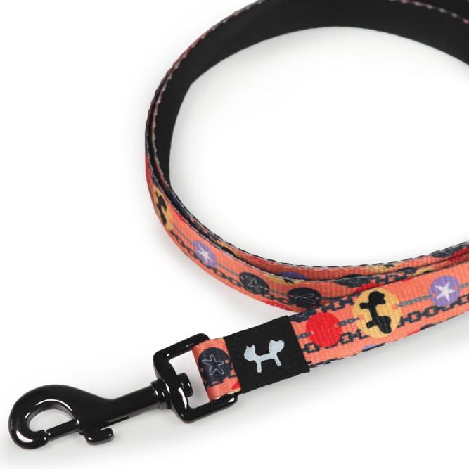 United Pets Complete me Forever поводок для собак, 140 см, 20 мм, оранжевый с рисунком