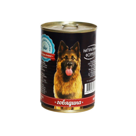 Натуральная формула влажный корм для собак с говядиной, в консервах - 410 г х 20 шт
