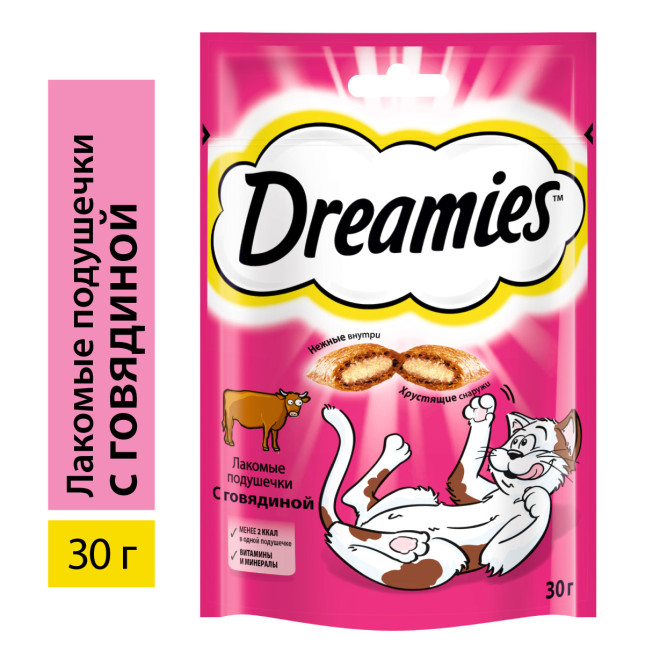 Dreamies лакомство для кошек подушечки с говядиной - 30 г