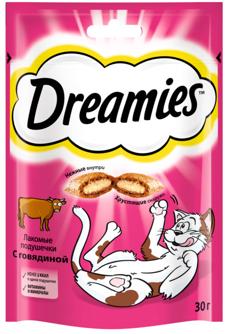 Dreamies лакомство для кошек подушечки с говядиной - 30 г