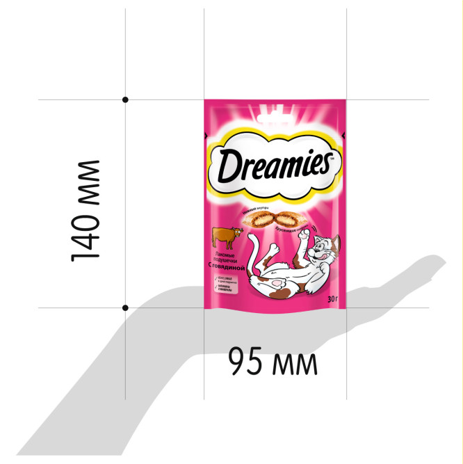 Dreamies лакомство для кошек подушечки с говядиной - 30 г