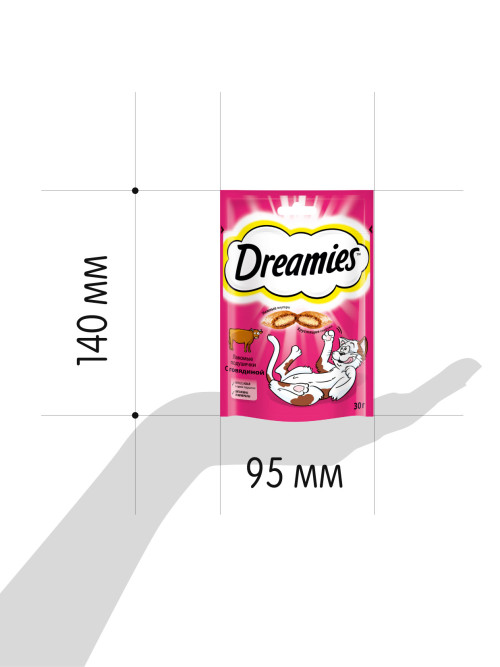 Dreamies лакомство для кошек подушечки с говядиной - 30 г