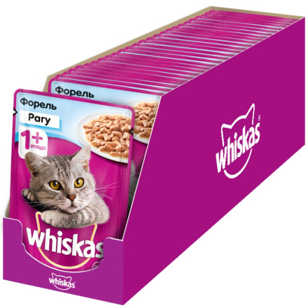 Whiskas паучи для взрослых кошек от 1 года в форме рагу с форелью - 85 г
