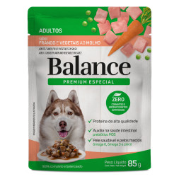 Balance Dog паучи для взрослых собак с курицей в соусе, с морковью и горошком - 85 г x 18 шт