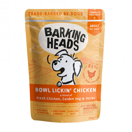 Влажный корм Barking Heads Bowl Lickin Chicken для взрослых собак с курицей - 300 г