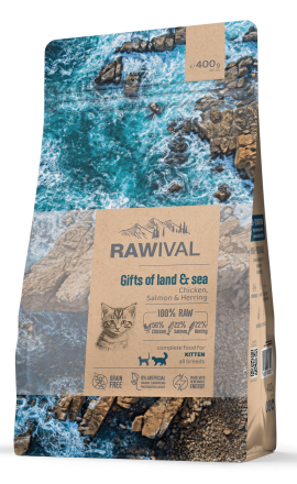 Rawival Gifts of Land &amp; Sea сухой корм для котят с курицей и рыбой - 400 г