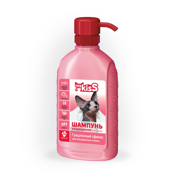 Ms.Kiss "Грациозный сфинкс" шампунь-кондиционер для бесшерстных пород кошек - 200 мл