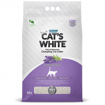 Cat&#039;s White Lavender наполнитель комкующийся для кошачьего туалета с ароматом лаванды - 10 л
