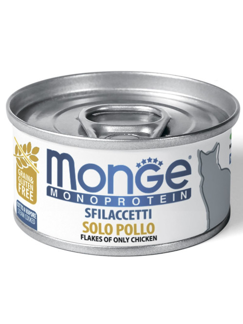 Monge Cat Monoprotein влажный корм для взрослых кошек с курицейв консервах 80 г(24 шт в уп)
