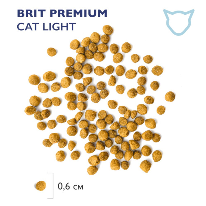 Брит Премиум Cat Light сухой корм для кошек с избыточным весом с курицей - 2 кг