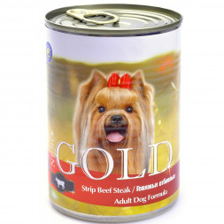Nero Gold Adult Dog Formula Strip Beef Steak консервы для взрослых собак с говяжьими отбивными - 1,25 кг х 12 шт