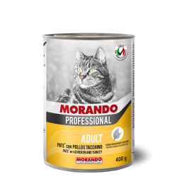 Morando Professional консервированный корм для кошек паштет с курицей и индейкой, в консервах - 400 г х 24 шт