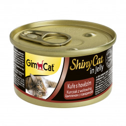 Gimborn GimCat ShinyCat влажный корм для кошек из цыпленка с говядиной - 70 г х 24 шт