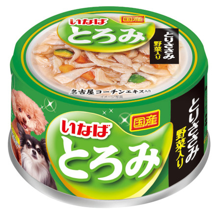 Inaba Toromi консервы для взрослых собак с куриным филе и овощами, в бульоне - 80 г х 24 шт