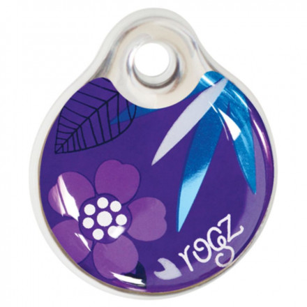 Rogz ID Tag адресник пластиковый готовый к использованию, размер L, фиолетовый, 34 мм