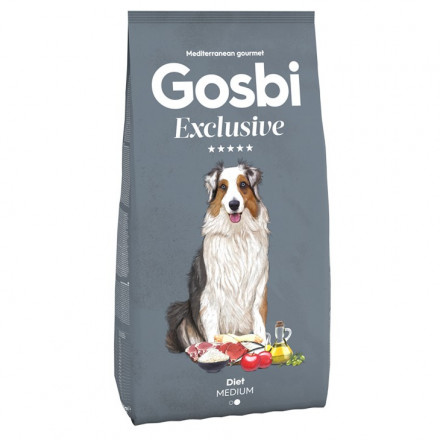 Gosbi Exclusive сухой корм для взрослых собак средних пород, склонных к избыточному весу, с курицей - 12 кг