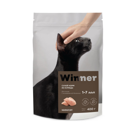 Winner сухой корм для кошек с мочекаменной болезнью с курицей - 400 г