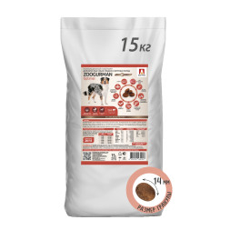 Зоогурман Optimal сухой корм для взрослых собак средних и крупных пород, с телятиной - 15 кг